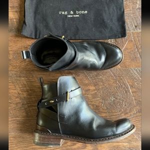 Rag & Bone Driscoll Chelsea Leather Ankle Boots Size 38/8 MSRP $575 W/Dustcover